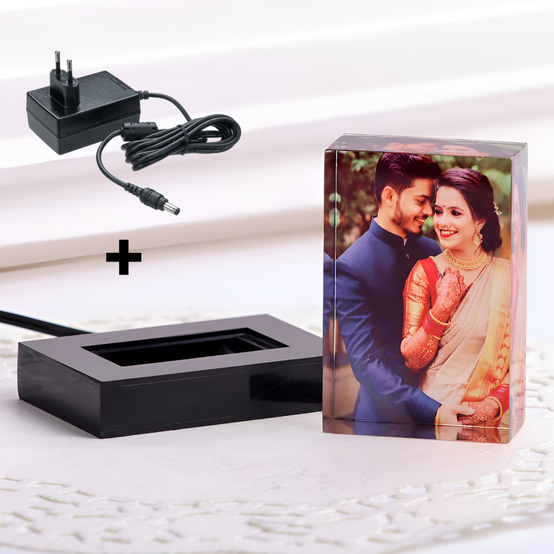 Acrylic Table Top Photo Frame With LED Light