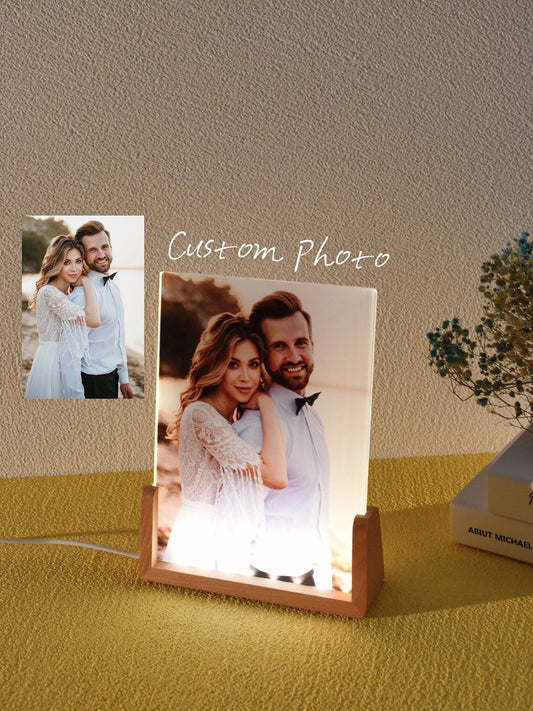 Personalized LED Photo Frame Lamp – Custom Gift for Couples, Family, Friends