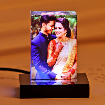 Acrylic Table Top Photo Frame With LED Light