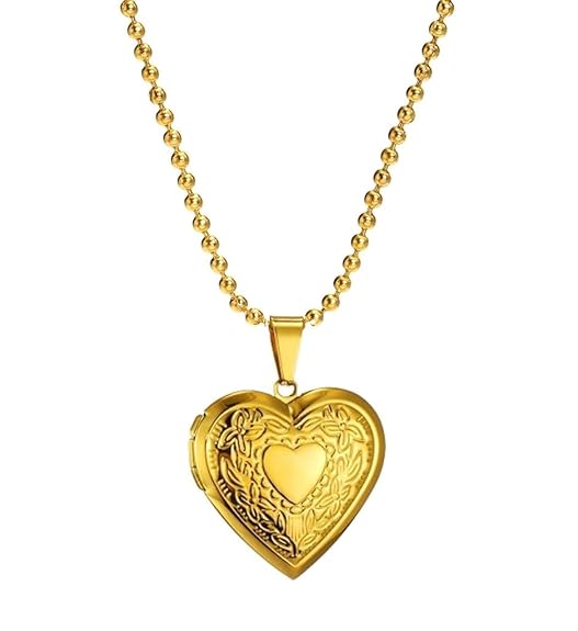 Metal Heart Shape Romantic Love Openable Couple Mini Photo Frame Keepsake Momento Memory Locket Pendant Necklace