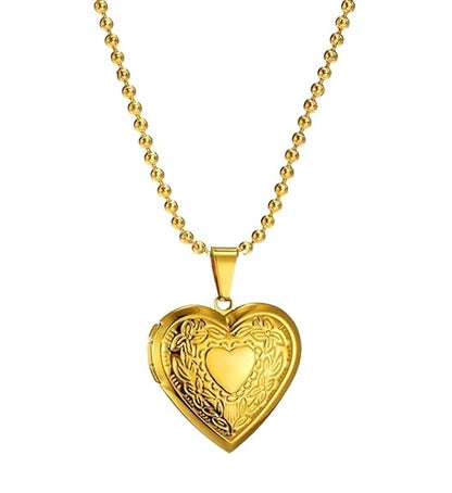 Metal Heart Shape Romantic Love Openable Couple Mini Photo Frame Keepsake Momento Memory Locket Pendant Necklace