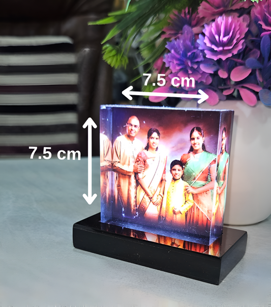 Acrylic Table Top Photo Frame With LED Light