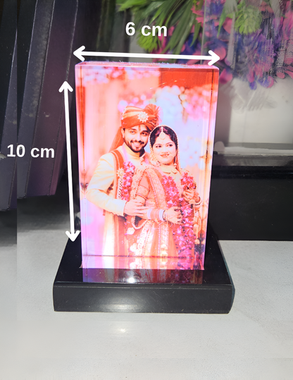 Acrylic Table Top Photo Frame With LED Light