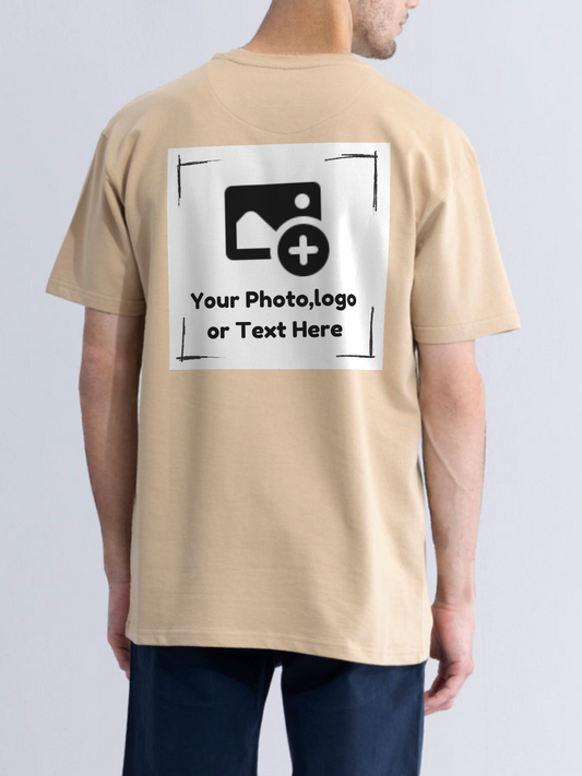 Men's Personalized Oversized T-shirts ( Beige)