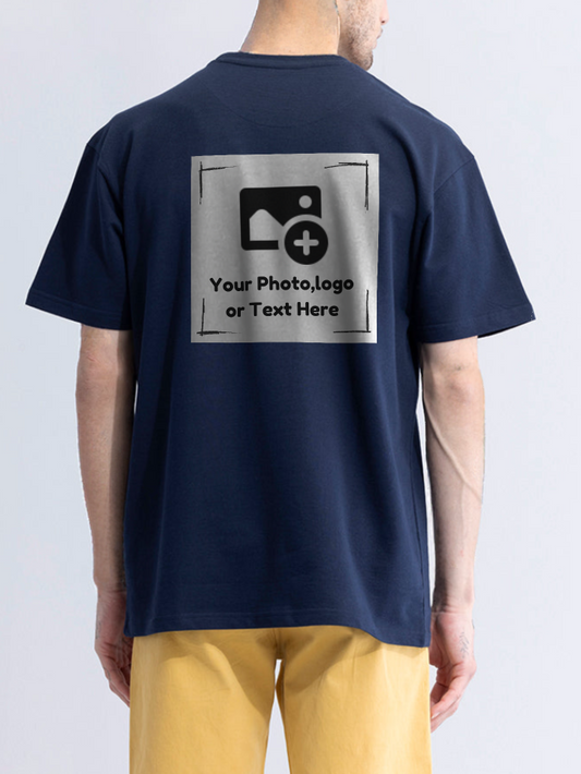 Men's Personalized Oversized T-shirts ( Navy Blue)