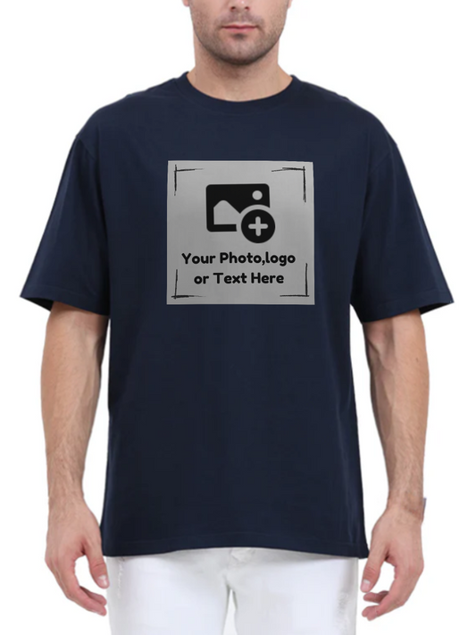 Men's Personalized Oversized T-shirts ( Navy Blue)