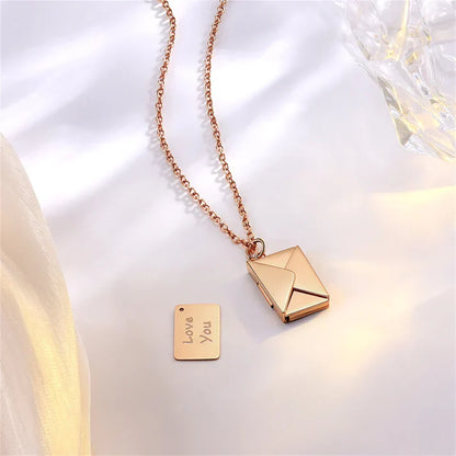 Photo Pendant envelope Necklace - custom, unique, romantic gift for her
