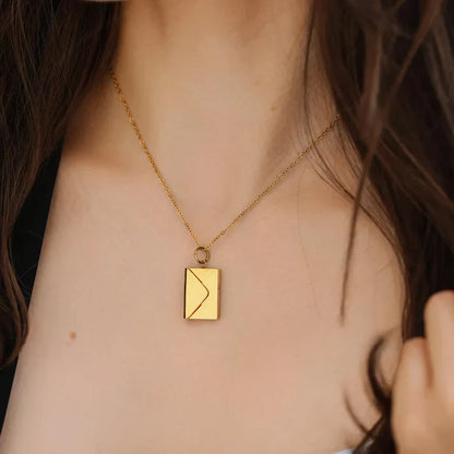 Photo Pendant envelope Necklace - custom, unique, romantic gift for her