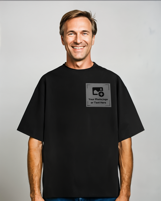 Men's Personalized Oversized T-shirts ( Black)